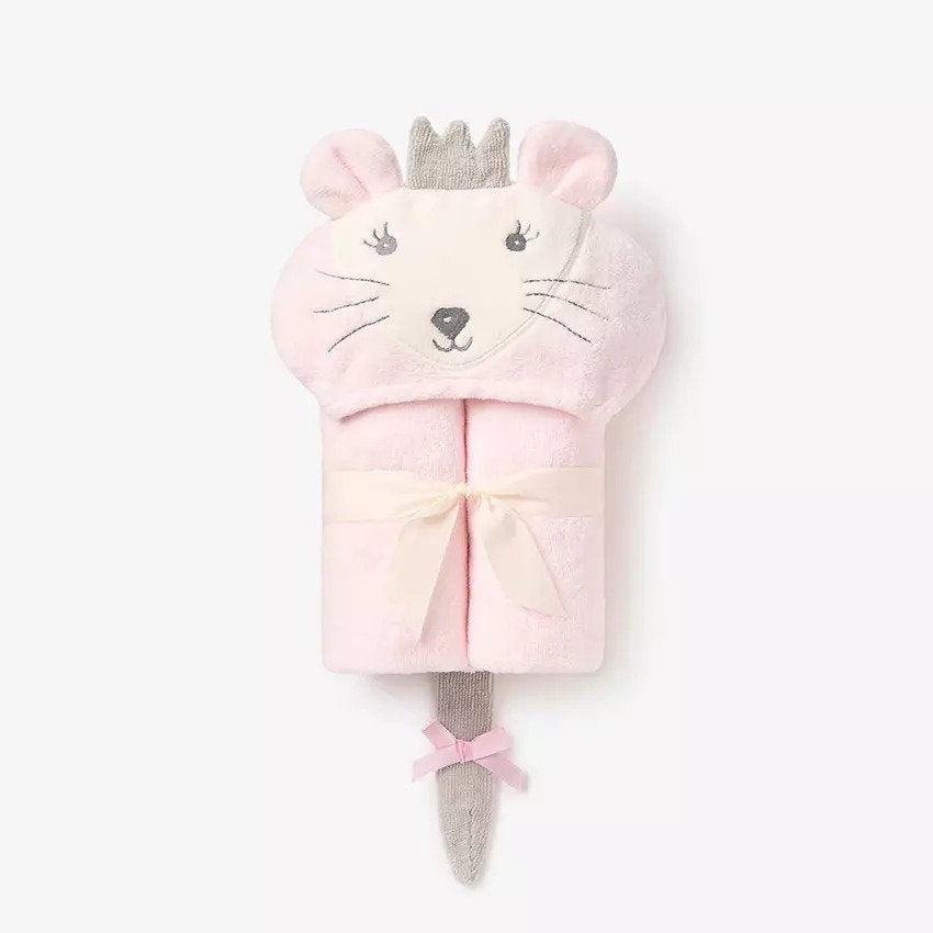 Elegant Baby Hooded Baby Bath Wrap Mouse Pink Rose
