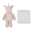 Elegant Baby Bedtime Huggie Plush Toy & Blanket 30x40 Swirl Unicorn Pink