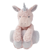 Elegant Baby Bedtime Huggie Plush Toy & Blanket 30x40 Swirl Unicorn Pink