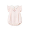 Elegant Baby Collared Bubble Peter Pan Pink Rose