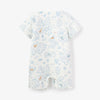 Elegant Baby Cotton Shortall Explorer Print Blue Bleu