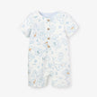 Elegant Baby Cotton Shortall Explorer Print Blue Bleu