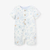 Elegant Baby Cotton Shortall Explorer Print Blue Bleu