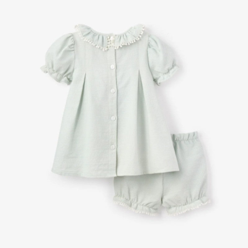 Elegant Baby Embroidered Bunny Easter Dress & Short Set