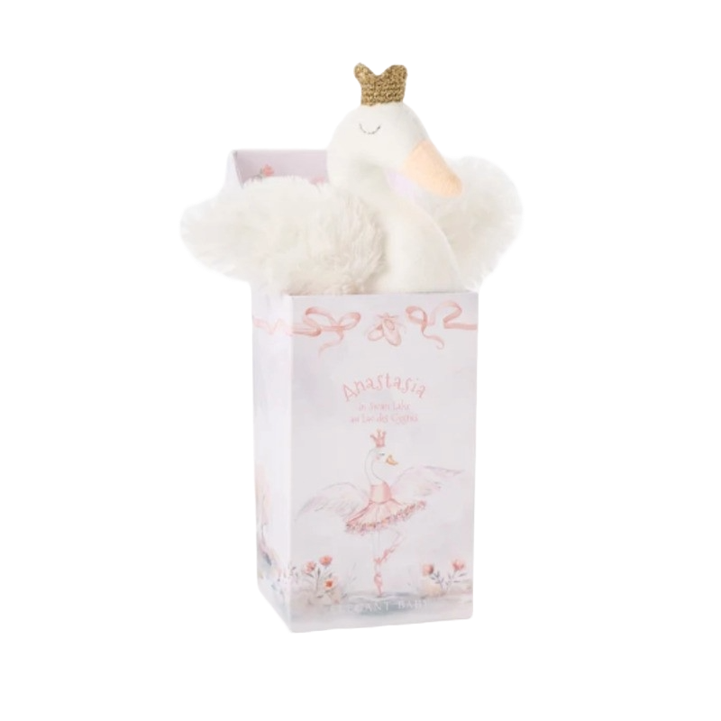 Elegant Baby Gift Box Plush Toy Anastasia The Swan Ballerina White Blanc