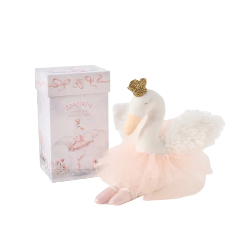 Elegant Baby Gift Box Plush Toy Anastasia The Swan Ballerina White Blanc