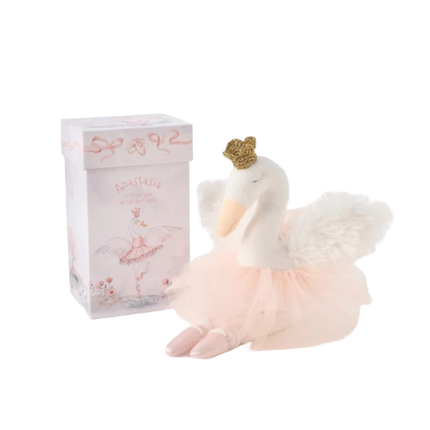 Elegant Baby Gift Box Plush Toy Anastasia The Swan Ballerina White Blanc