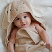 Elegant Baby Hooded Baby Bath Wrap Brown Taupe Bunny OS