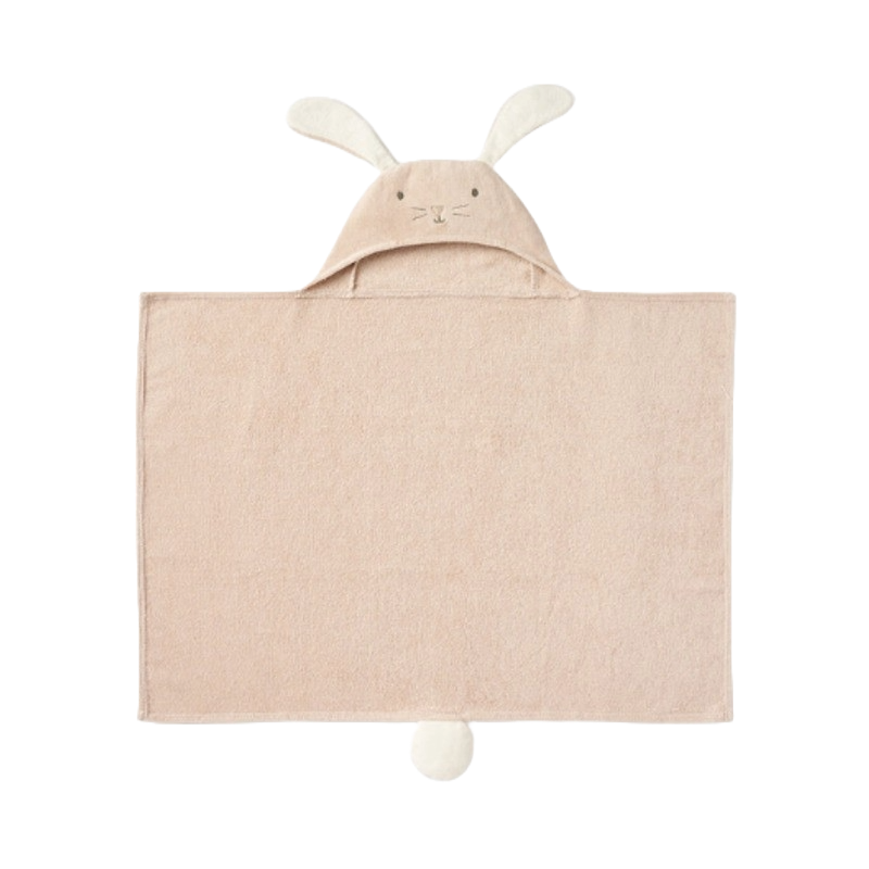 Elegant Baby Hooded Baby Bath Wrap Brown Taupe Bunny OS