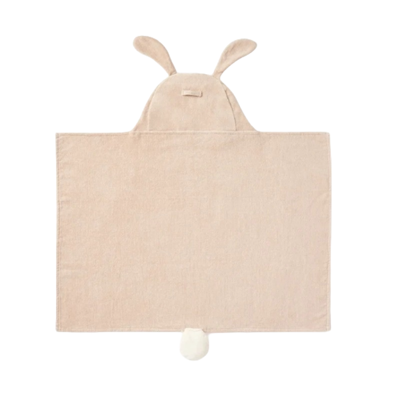 Elegant Baby Hooded Baby Bath Wrap Brown Taupe Bunny OS
