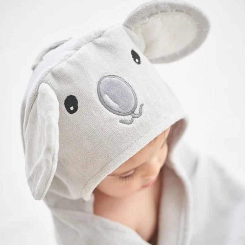 Elegant Baby Hooded Baby Bath Wrap Koala Gray Gris