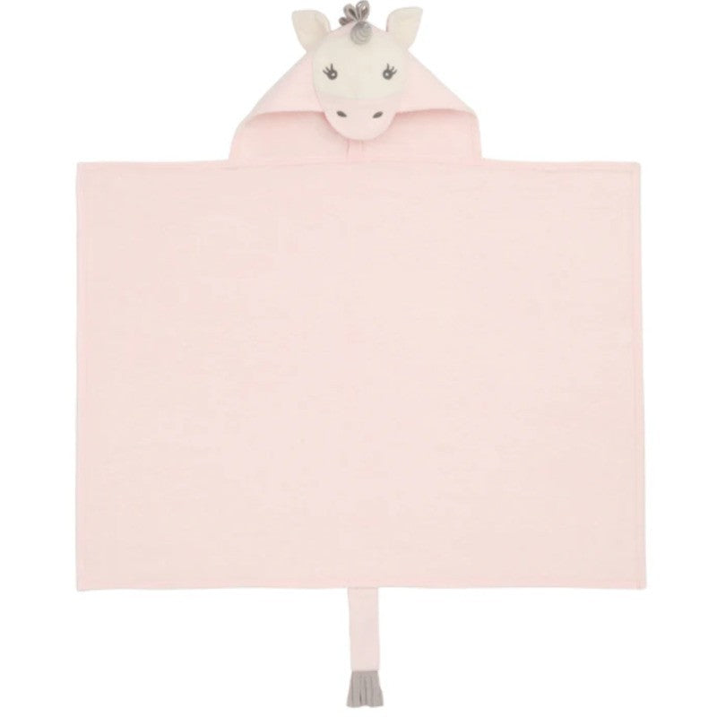 Elegant Baby Hooded Baby Bath Wrap Unicorn Pink Rose