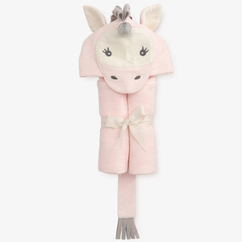 Elegant Baby Hooded Baby Bath Wrap Unicorn Pink Rose