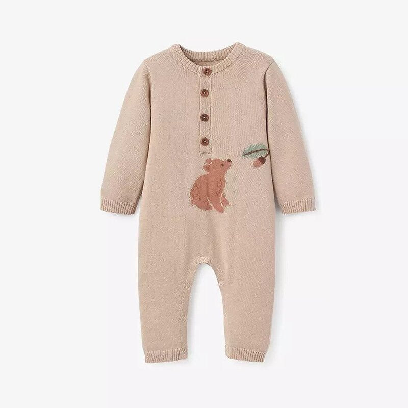 Elegant Baby Jumpsuit Brown Brun Bear