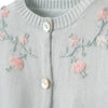 Elegant Baby Knit Embroidered Cardigan Aqua