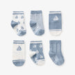 Elegant Baby Non-Slip Socks (6pack) Nautical Basic Blue (Size 0-12m)