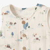 Elegant Baby Organic Muslin Shortall White Blanc Pond Friends