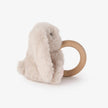Elegant Baby Wooden Ring Rattle Plush Bunny Taupe