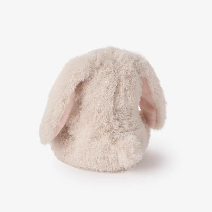 Elegant Baby Wooden Ring Rattle Plush Bunny Taupe