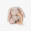 Elegant Baby Wooden Ring Rattle Plush Bunny Taupe