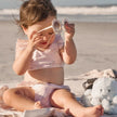 Elegant Baby Ruffle Two-Piece Swimsuit Pink Rose