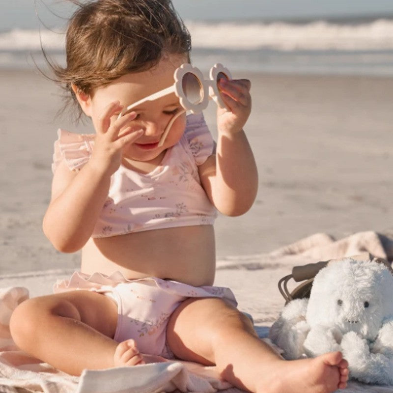 Elegant Baby Ruffle Two-Piece Swimsuit Pink Rose
