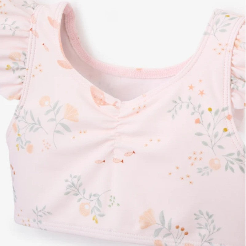 Elegant Baby Ruffle Two-Piece Swimsuit Pink Rose