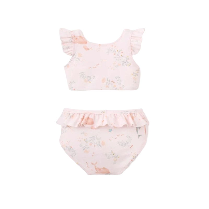 Elegant Baby Ruffle Two-Piece Swimsuit Pink Rose