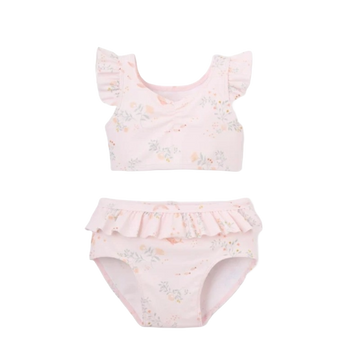 Elegant Baby Ruffle Two-Piece Swimsuit Pink Rose
