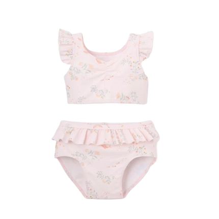 Elegant Baby Ruffle Two-Piece Swimsuit Pink Rose