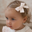 Elegant Baby Seersucker Bow Clip Set Pink Rose (0-12m)