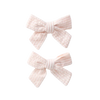Elegant Baby Seersucker Bow Clip Set Pink Rose (0-12m)