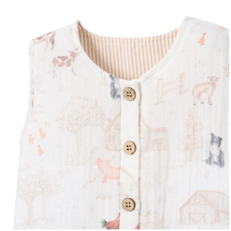 Elegant Baby Shortall Sleeveless Organic Cotton French Petite Farmstead