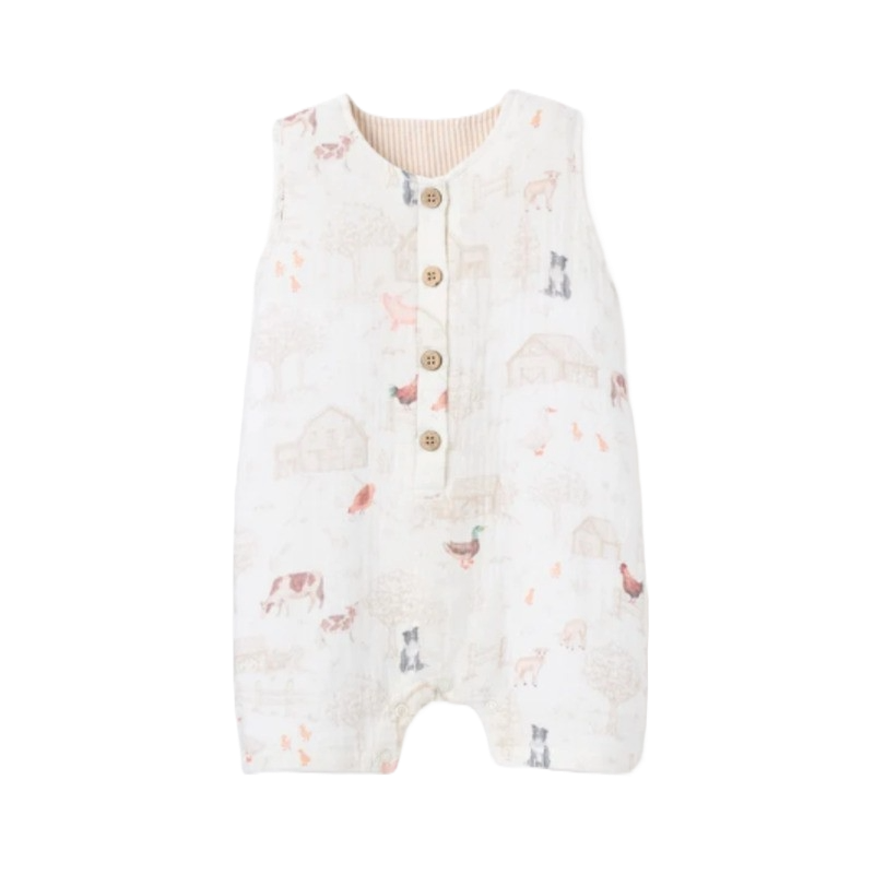 Elegant Baby Shortall Sleeveless Organic Cotton French Petite Farmstead