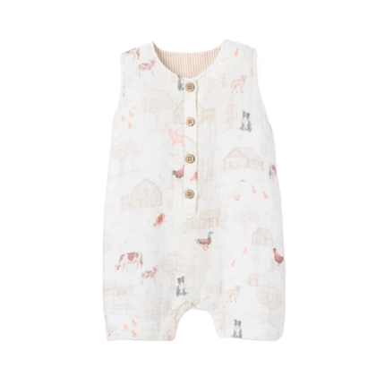 Elegant Baby Shortall Sleeveless Organic Cotton French Petite Farmstead