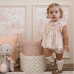 Elegant Baby Smocked Babydoll Top & Bloomer Set Fleur de Provence Pink Rose