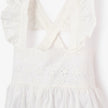 Elegant Baby Sunsuit Ruffle Eyelet Lace White Blanc