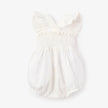 Elegant Baby Sunsuit Ruffle Eyelet Lace White Blanc