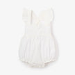 Elegant Baby Sunsuit Ruffle Eyelet Lace White Blanc