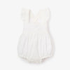 Elegant Baby Sunsuit Ruffle Eyelet Lace White Blanc