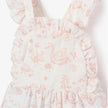 Elegant Baby Sunsuit Swiss Dot Swan Toile