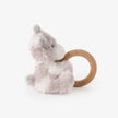 Elegant Baby Wooden Ring Rattle Plush Giraffe Gray