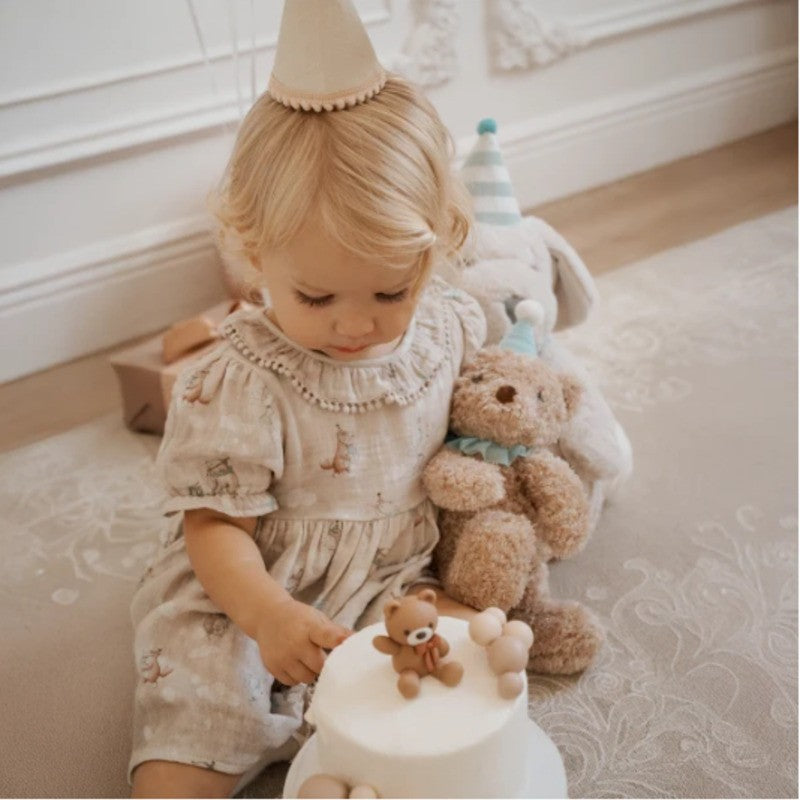 Elegant Baby Gift Box Plush Toy Birthday Bear Aqua