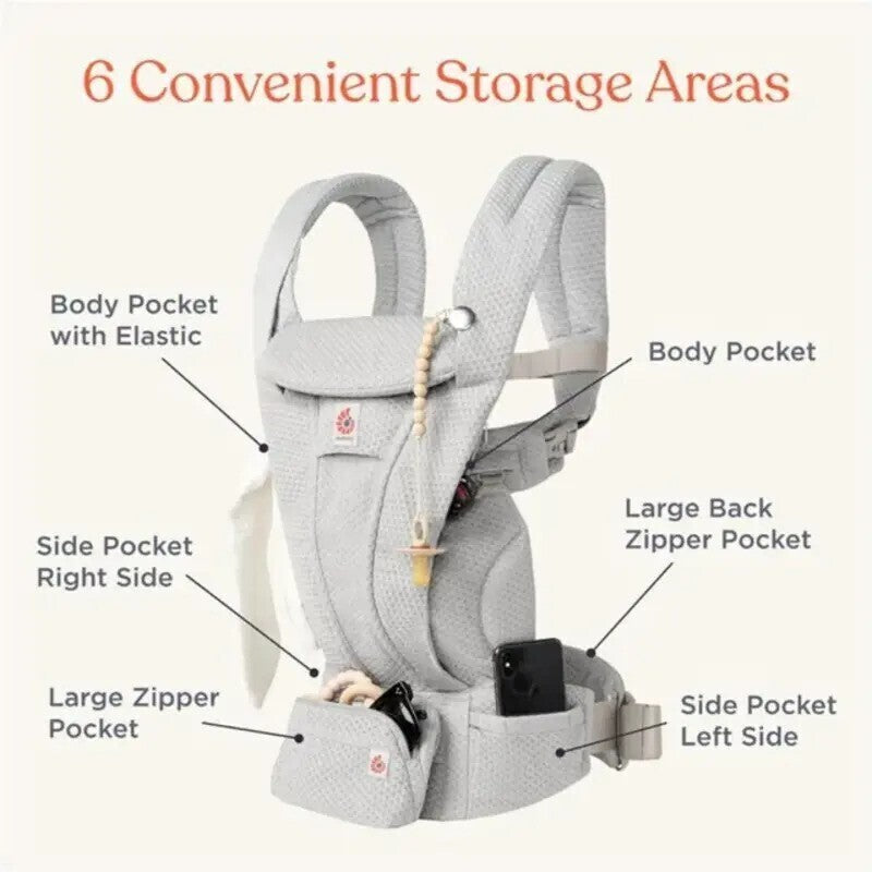 Ergobaby Omni Deluxe Mesh Pearl Grey (7-45lbs, 0-4Yrs)