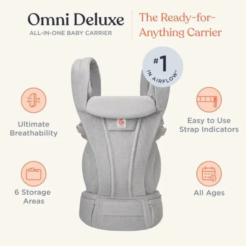 Ergobaby Omni Deluxe Mesh Soft Olive (7-45lbs, 0-4Yrs)