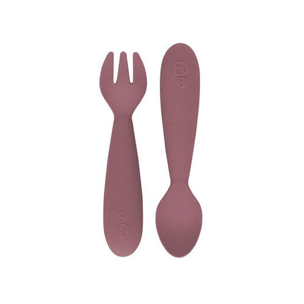 Ezpz - Mini Utensils (Spoon + Fork) - Mauve 12M