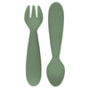 Ezpz - Mini Utensils (Spoon + Fork) - Olive 12M