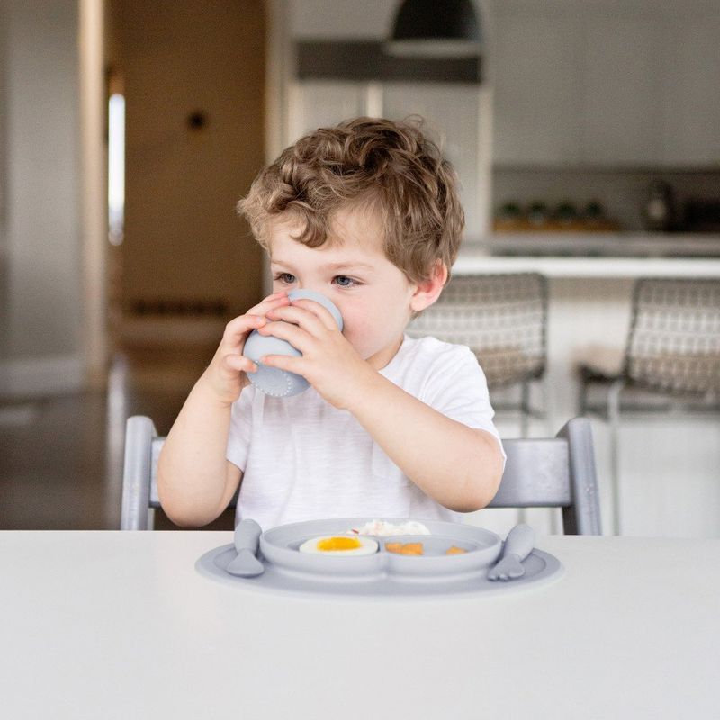 Ezpz - Mini Utensils (Spoon + Fork) - Pewter 12M