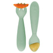 Ezpz - Mini Utensils (Spoon + Fork) - Sage 12M