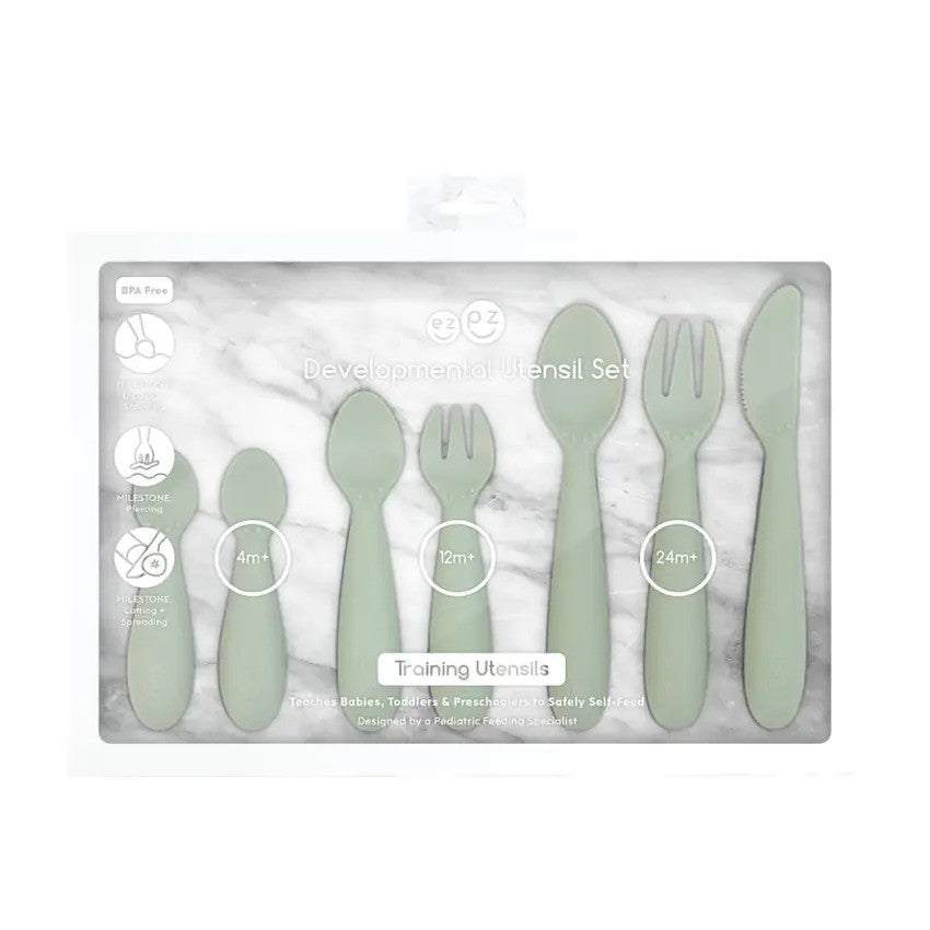 Ezpz Development Utensil Set Sage